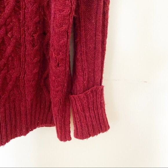 Free People Distressed Cable Knit Turtleneck sz S - Picture 4 of 9
